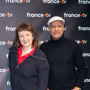 Anne Roumanoff et Pascal Légitimus assistent au 40ème anniversaire de l'émission "Télé Matin" dans les locaux de France Télévision à Paris, France, le 06 février 2025. Photo par Aurore Marechal/ABACAPRESS.COM