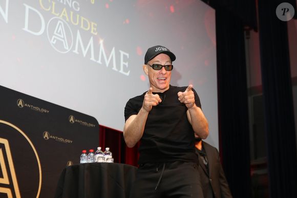 Jean-Claude Van Damme lors d'une soirée JCVD lors de sa tournée australienne au Wesley Conference Centre de Sydney, Australie, le 6 mars 2020. © Christopher Khoury/Australian Press Agency/Zuma Press/Bestimage