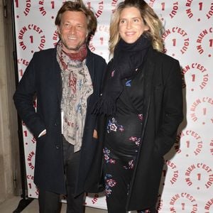 Laurent Delahousse et sa compagne Alice Taglioni (enceinte) lors d'une visite privée et d'un dîner de gala caritatif donné en faveur des actions de l'association "Un Rien C'est Tout" au musée Rodin à Paris, France, le 19 septembre 2019. © Veeren/Bestimage