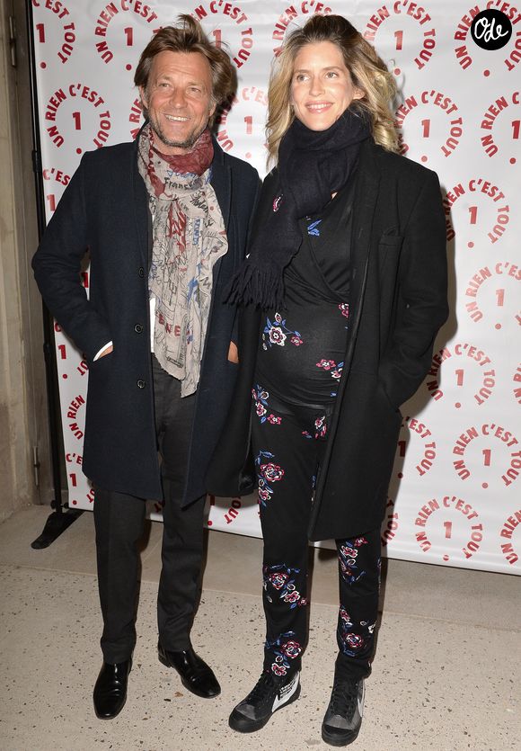 Laurent Delahousse et sa compagne Alice Taglioni (enceinte) lors d'une visite privée et d'un dîner de gala caritatif donné en faveur des actions de l'association "Un Rien C'est Tout" au musée Rodin à Paris, France, le 19 septembre 2019. © Veeren/Bestimage