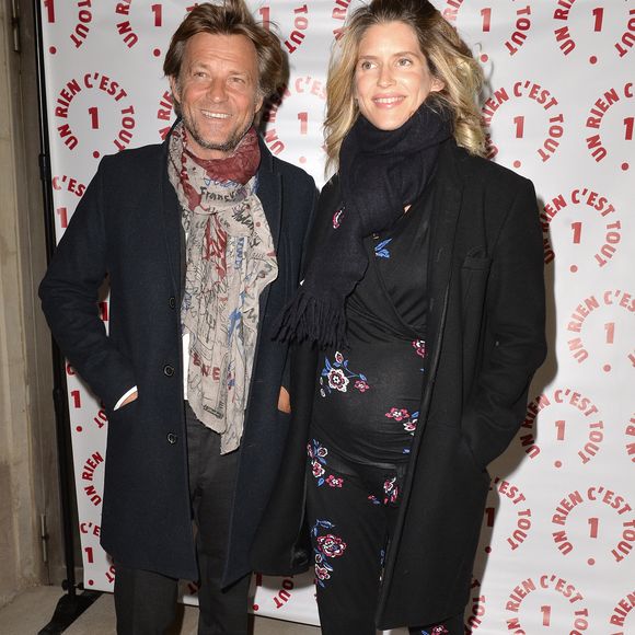 Laurent Delahousse et sa compagne Alice Taglioni (enceinte) lors d'une visite privée et d'un dîner de gala caritatif donné en faveur des actions de l'association "Un Rien C'est Tout" au musée Rodin à Paris, France, le 19 septembre 2019. © Veeren/Bestimage