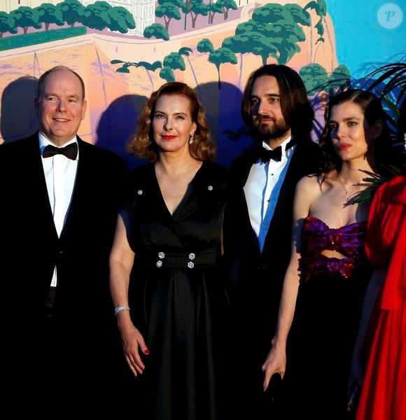 La princesse Caroline de Hanovre, le prince Albert II de Monaco, Carole Bouquet, Charlotte Casiraghi et son ex-compagnon Dimitri Rassam, Tatiana Santo Domingo - 65ème édition du Bal de la Rose donné au profit de la Fondation Princesse Grace sur le thème de la Riviera, une idée de K. Lagerfeld, à la Salle des Etoiles du Sporting Monte-Carlo à Monaco, le 30 mars 2019. © Jean-François Ottonello / Nice Matin / Bestimage