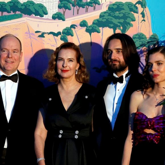 La princesse Caroline de Hanovre, le prince Albert II de Monaco, Carole Bouquet, Charlotte Casiraghi et son ex-compagnon Dimitri Rassam, Tatiana Santo Domingo - 65ème édition du Bal de la Rose donné au profit de la Fondation Princesse Grace sur le thème de la Riviera, une idée de K. Lagerfeld, à la Salle des Etoiles du Sporting Monte-Carlo à Monaco, le 30 mars 2019. © Jean-François Ottonello / Nice Matin / Bestimage