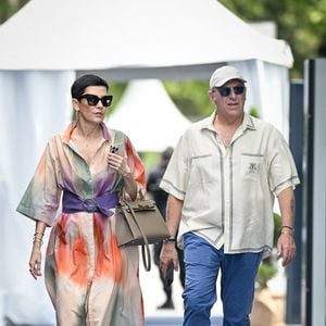 Exclusif - Cristina Cordula et son mari Frédéric Cassin à l'espace VIP au Longines Paris Eiffel Jumping au pied de la Tour Eiffel sur le Champ-de-Mars à Paris, France, le 21 juin 2025. © Perusseau-Veeren/Bestimage