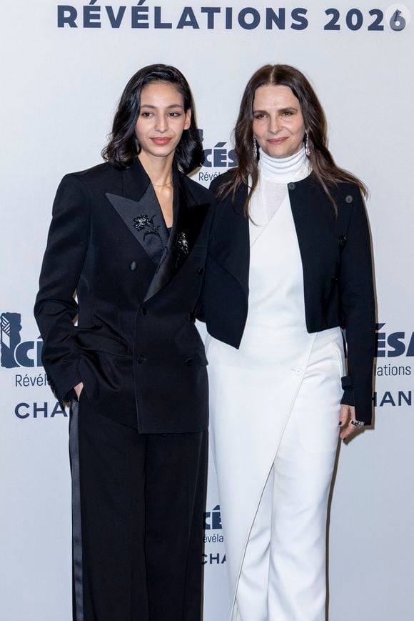 Nadia Melliti, Juliette Binoche - Photocall du dîner des Révélations César 2026 à l'Elysée Montmartre à Paris, France, le 19 janvier 2026.
 
© Olivier Borde / Bestimage
