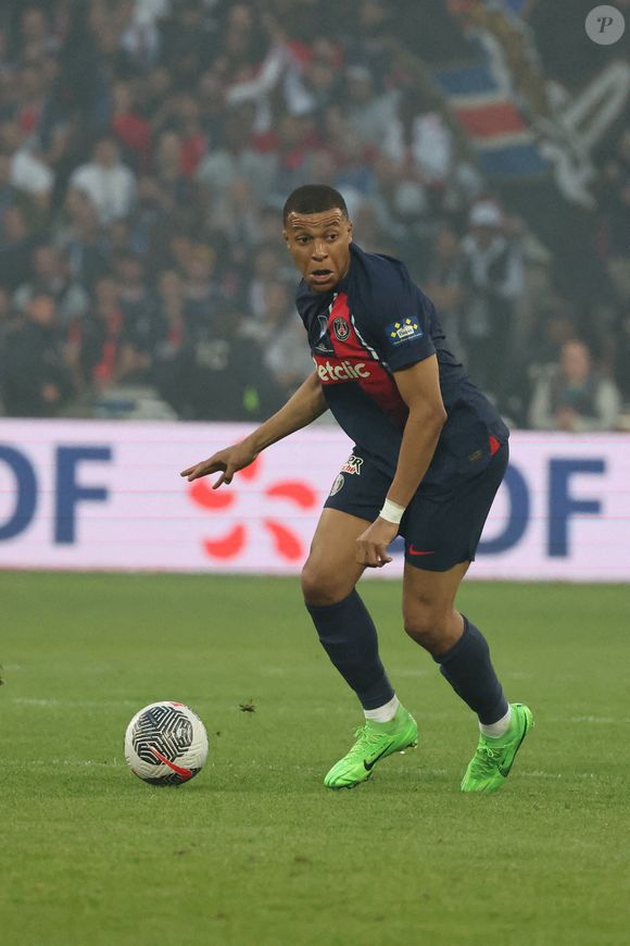 Kylian Mbappé lors du match Olympique Lyonnais vs Paris Saint-Germain, Finale Coupe de France, Decathlon Arena stade Pierre Mauroy, le 25 mai 2024