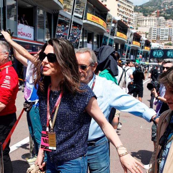 Charlotte Casiraghi et son fils Raphael Elmaleh - Les célébrités dans les paddocks la veille du Grand Prix de Formule 1 (F1) de Monaco le 24 mai 2025.
© Dylan Meiffret / Nice Matin / Bestimage