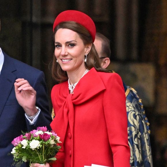 Le prince William, prince de Galles, et Catherine (Kate) Middleton, princesse de Galles, à la sortie de l'abbaye de Westminster lors du "Commonwealth Day 2025", le 10 mars 2025. Photo par Backgrid UK/ Bestimage