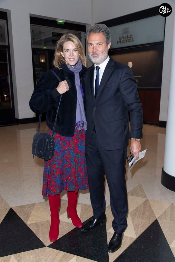 Julie Andrieu et son mari Stéphane Delajoux - Photocall de la représentation de "Dream Compagnie Julien Lestel" à la salle Pleyel à Paris le 16 janvier 2020. © Coadic Guirec-Pierre Perusseau/Bestimage