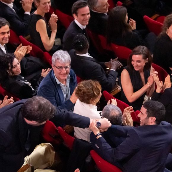 Karim Leklou (César du meilleur acteur pour "Le roman de Jim"), Tahar Rahim - Cérémonie de la 50ème édition de la cérémonie des César à l'Olympia à Paris, France, le 28 février 2025 © Dominique Jacovides - Olivier Borde / Bestimage