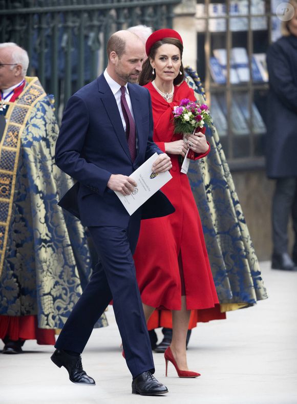 Le prince William, prince de Galles, et Catherine (Kate) Middleton, princesse de Galles - La famille royale d'Angleterre célèbre le 76ème Commonwealth Day à l'abbaye de Westminster à Londres le 10 mars 2025.  ©Dana Press / Bestimage