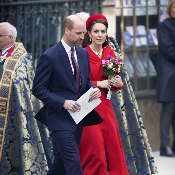 Le prince William, prince de Galles, et Catherine (Kate) Middleton, princesse de Galles - La famille royale d'Angleterre célèbre le 76ème Commonwealth Day à l'abbaye de Westminster à Londres le 10 mars 2025.  ©Dana Press / Bestimage