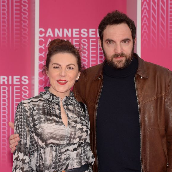 Anne-Elisabeth Blateau et David Mora durant la soirée d'ouverture de la compétition du Canneseries le 7 avril 2018. © Rachid Bellak / Bestimage