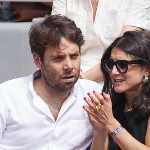 Agathe Lambret et Benjamin Duhamel - Célébrités dans les tribunes de la finale Dames des Internationaux de Tennis de Roland Garros à Paris le 8 juin 2024. © Jacovides-Moreau/Bestimage