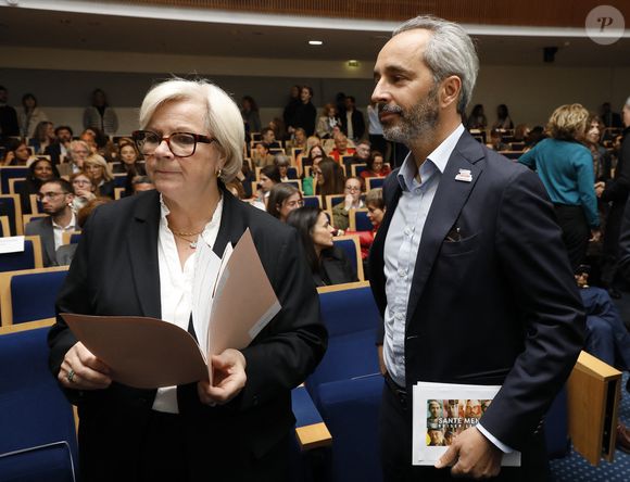 Exclusif - Catherine Vautrin, David Larramendy - Avant-première su documentaire "Santé mentale, briser le tabou" dans l'Amphithéâtre Laroque au Ministère du Travail, de la Santé et des Solidarités à Paris à Paris le 15 avril 2025. © Marc Ausset-Lacroix/Bestimage