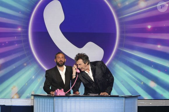 Exclusif - Cyril Hanouna, Jean-Luc Reichmann, sur le plateau de l’émission « TPMP » La dernière sur C8,  présentée par C.Hanouna et diffusée en direct sur C8, Paris, France, le 27 fevrier 2025. © Jack Tribeca / Bestimage