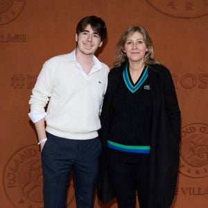 Amanda Sthers et son fils Oscar Bruel au village (night session) lors des Internationaux de France de tennis de Roland Garros 2024, à Paris, France, le 31 mai 2024. © Jacovides-Moreau/Bestimage