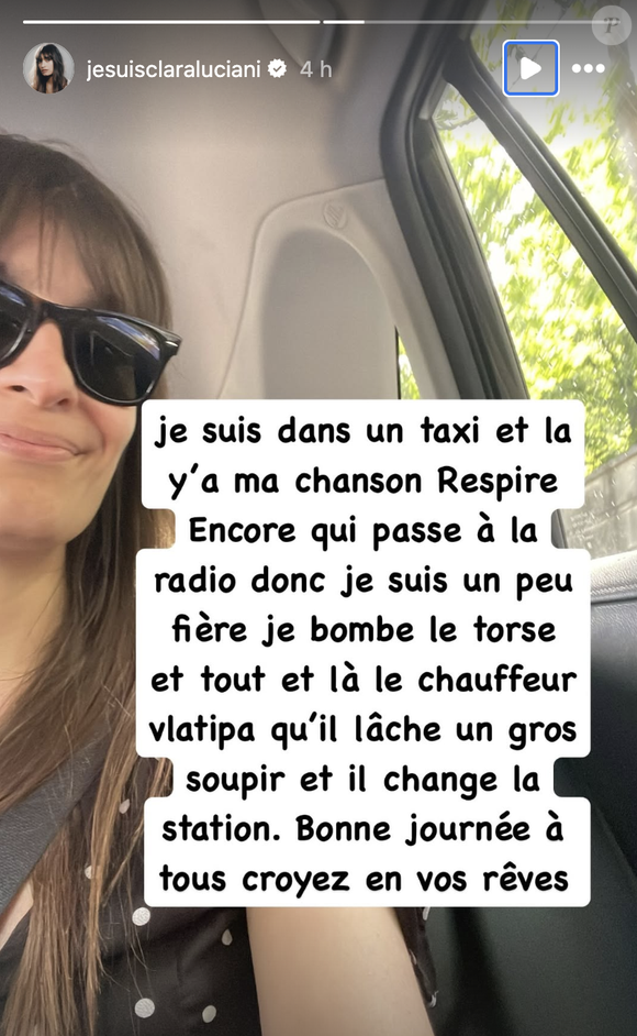 Outre ses talents de chanteuse, la maman d'un petit garçon sait aussi faire de l'humour. Le 12 juin 2025, elle a raconté une amusante anecdote dans un taxi. 

Clara Luciani partage une amusante anecdote en story sur Instagram, le 12 juin 2025 via @jesuisclaraluciani