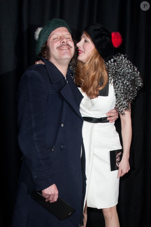 Julie Depardieu et Philippe Katerine assistent au défilé de la collection printemps-été 2012 d'Etam qui s'est tenu à l'Ecole des Beaux-Arts de Paris, France, le 23 janvier 2012. Photo Nicolas Genin/ABACAPRESS.COM