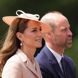 Le prince William, prince de Galles, et Catherine (Kate) Middleton, princesse de Galles - Cérémonie d’accueil à Windsor d'Emmanuel Macron (président de la République Française) et de Brigitte Macron par le roi Charles III d'Angleterre et Camilla Parker Bowles, reine consort d'Angleterre, le 8 juillet 2025.