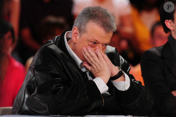 Guy Carlier lors de l'enregistrement de 'Stade 2' le 19 avril 2009 à Paris, France. Photo par Max Colin/ABACAPRESS.COM