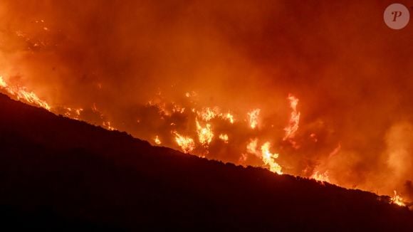 7 janvier 2025, Malibu, Californie, États-Unis : Un incendie s'est déclaré le 7 janvier 2025, vu de la PCH (Pacific Coast Highway) dans la ville cossue de Pacific Palisades, à la périphérie de Malibu, en Californie, en raison des vents exceptionnellement forts de Santa Ana qui ont dépassé les 100 MPH (Image de crédit : © Amy Katz/ZUMA Press Wire).