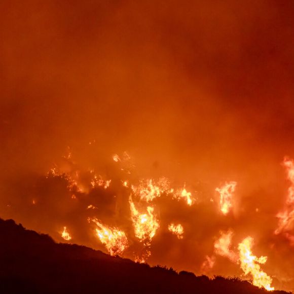 7 janvier 2025, Malibu, Californie, États-Unis : Un incendie s'est déclaré le 7 janvier 2025, vu de la PCH (Pacific Coast Highway) dans la ville cossue de Pacific Palisades, à la périphérie de Malibu, en Californie, en raison des vents exceptionnellement forts de Santa Ana qui ont dépassé les 100 MPH (Image de crédit : © Amy Katz/ZUMA Press Wire).