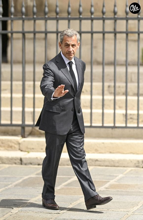 Nicolas Sarkozy -  Obsèques de Silvita Gallienne (née Baronne Silvita de Posch Pastor) en l'église Saint-Philippe du Roule à Paris le 9 juin 2026.
© Agence / Bestimage