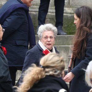 Françoise Laborde arrivant à la cérémonie des obsèques de Catherine Laborde à l'église Saint-Roch à Paris, France, le 6 février 2025. L'emblématique présentatrice météo de TF1 est décédée le 28 janvier 2025 à l'âge de 73 ans, des suites d'une démence à corps de Lewy, une maladie neurodégénérative dont Catherine Laborde souffrait depuis 2014. Photo par Jerome Domine/ABACAPRESS.COM