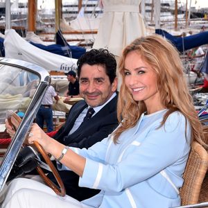 Adriana Karembeu et son mari André (Aram)  Ohanian sont au Yacht Club de Monaco dans le cadre de la 12 ème Monaco Classic Week à Monaco le 10 septembre 2015. JUNIOR / BESTIMAGE