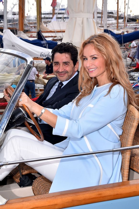 Adriana Karembeu et son mari André (Aram)  Ohanian sont au Yacht Club de Monaco dans le cadre de la 12 ème Monaco Classic Week à Monaco le 10 septembre 2015. JUNIOR / BESTIMAGE