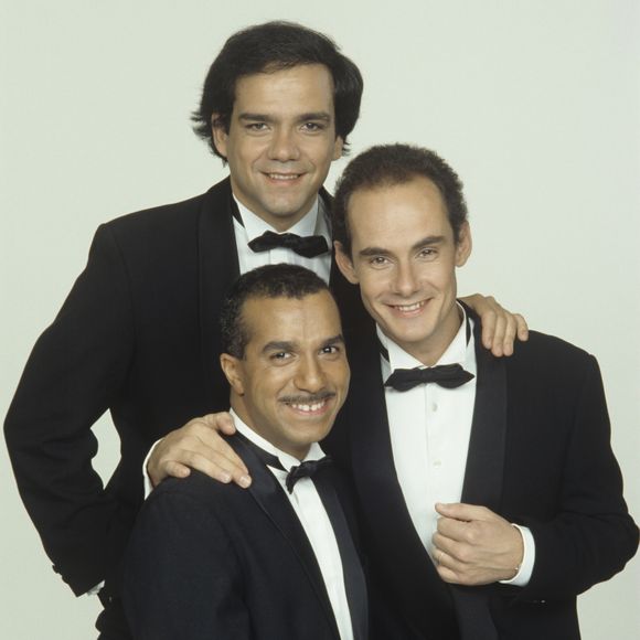 Les Inconnus, Pascal Légitimus, Didier Bourdon et Bernard Campan en décembre 1991. © Michel MARIZY via Bestimage