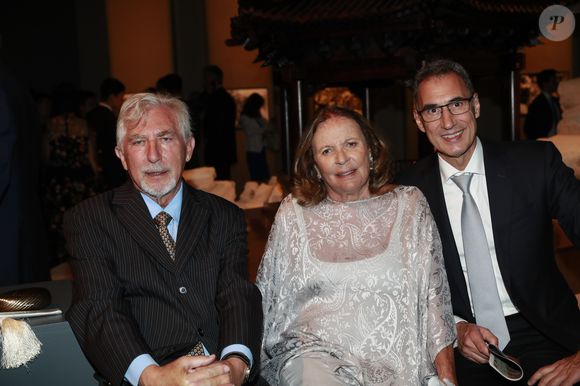 Dr Michel Yves Mourou, Paola Lefevre Caltagirone et Stefano Varetto - Le prince Albert II de Monaco durant l'inauguration de l'exposition "La Cité Interdite à Monaco. Vie de cour des empereurs et impératrices de Chine" au Grimaldi Forum le 13 juillet 2017. © Claudia Albuquerque/Bestimage