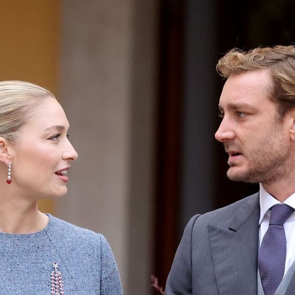 Beatrice Borromeo, Pierre Casiraghi - La famille princière monégasque dans la cour d'honneur du palais lors de la la fête nationale à Monaco le 19 novembre 2025. © Dominique Jacovides - Bruno Bebert / Bestimage