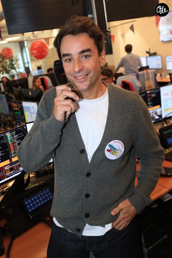 Julian Bugier participe à la 21e édition de l'Aurel BGC Charity Day, organisée en hommage aux 658 employés d'Aurel BGC qui ont perdu la vie au World Trade Center le 11 septembre 2001, au siège d'Aurel BGC, rue Richelieu à Paris, le 10 septembre 2025, en France. Photo de Jérôme Domine/ABACAPRESS.COM