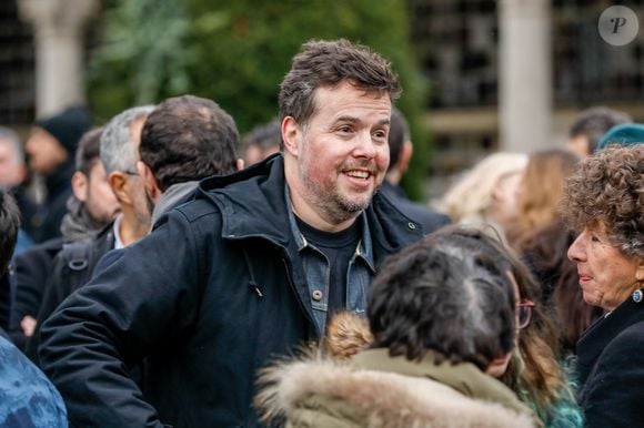 Semi-exclusif - Nicolas Demorand - Obsèques de Sébastien Demorand à la Coupole du crématorium du cimetière du Père-Lachaise à Paris, France, le 31 janvier 2020. AGENCE / BESTIMAGE