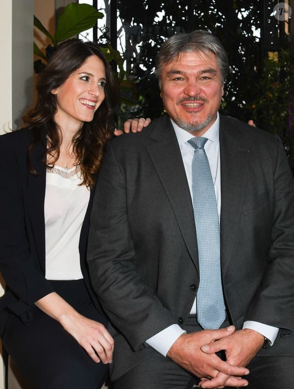 Exclusif - David Douillet et sa femme Vanessa Carrara lors du dîner de gala caritatif pour l'association Autistes Sans Frontières à l'hôtel Marcel Dassault à Paris, France, le 18 avril 2019. © Coadic Guirec/Bestimage