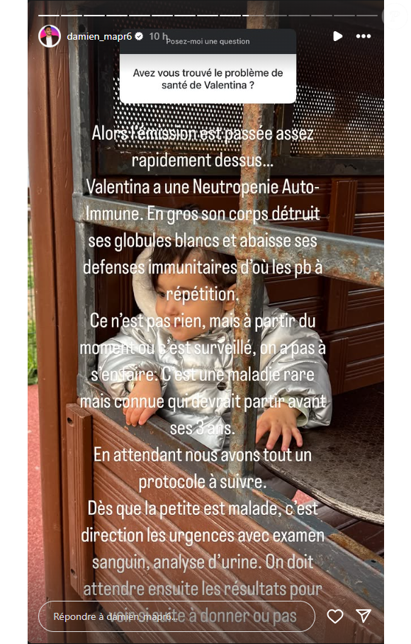 Une petite fille qui a connu de nombreux soucis de santé
Damien de "Mariés au premier regard" se confie sur les soucis de santé de sa fille Valentina