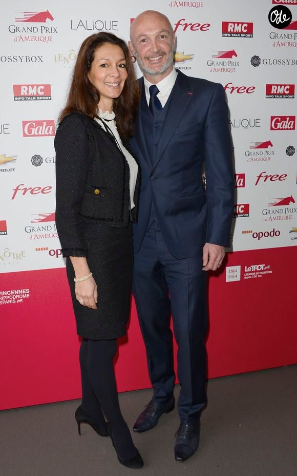 Frank Leboeuf avec sa compagne Chrislaure Nollet (ex-femme de Fabrice Santoro) - 93eme Grand Prix d'Amerique a l'Hippodrome de Vincennes, le 26 janvier 2014. 
Crédit : COADIC GUIREC / BESTIMAGE