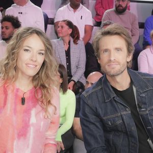 Exclusif - Elodie Fontan, Philippe Lacheau sur la plateau de l'émission Touche pas à mon poste (TPMP) diffusée en direct sur C8 le 7 février 2023 © Jack Tribeca / Bestimage