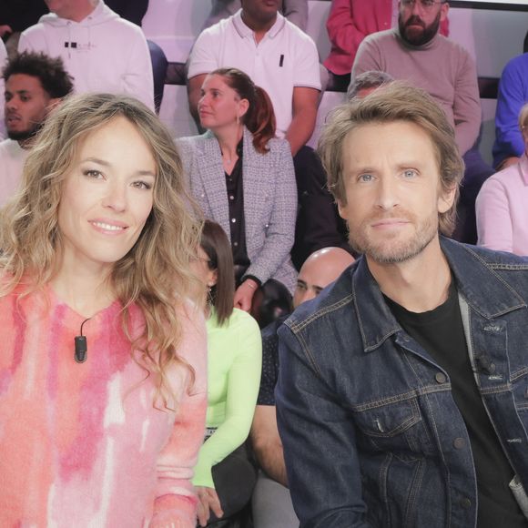 Exclusif - Elodie Fontan, Philippe Lacheau sur la plateau de l'émission Touche pas à mon poste (TPMP) diffusée en direct sur C8 le 7 février 2023 © Jack Tribeca / Bestimage
