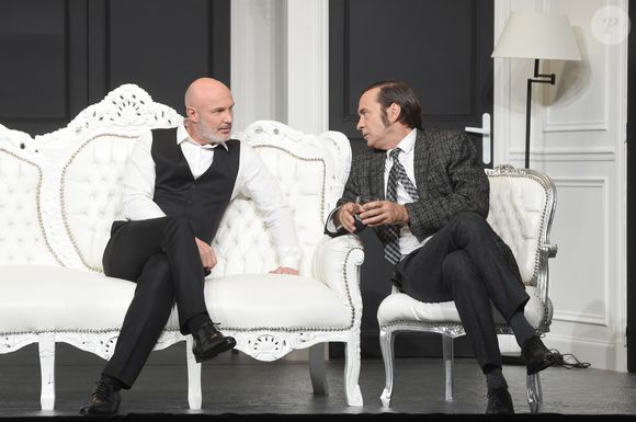 Frank Lebœuf et Thierry Samitier - Filage de la pièce "Boeing Boeing" au théâtre Daunou à Paris le 7 novembre 2018. © Coadic Guirec/Bestimage