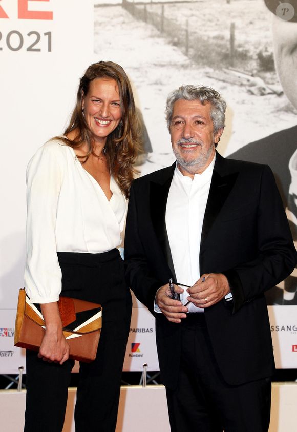 Alain Chabat et sa femme Tiara Comte - Cérémonie d'ouverture du Festival Lumière 2021 à Lyon le 9 octobre 2021. © Dominique Jacovides / Bestimage