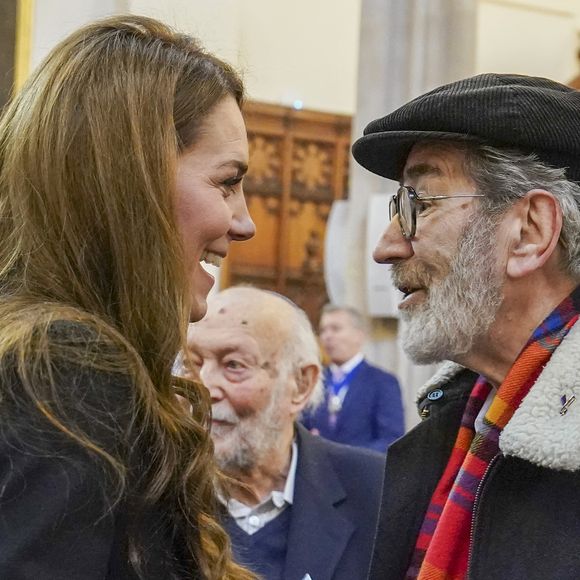 Le prince William, prince de Galles, et Catherine (Kate) Middleton, princesse de Galles, assistent à une cérémonie de commémoration des 80 ans de la libération du camp de concentration d'Auschwitz-Birkenau au Guildhall à Londres, le 26 janvier 2025.