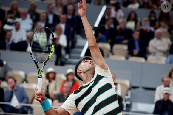 Carlos Alcaraz lors des Internationaux de France de Tennis de Roland Garros 2025, à Paris, France, le 28 mai 2025. © Jacovides-Moreau/Bestimage