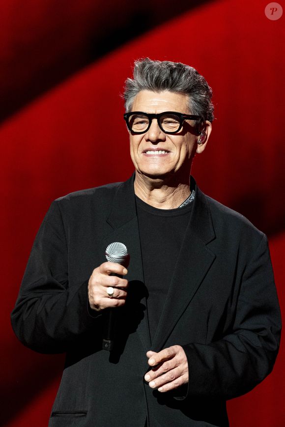 Marc Lavoine à l'enregistrement de l'émission "La fête de la chanson française" à Paris, présentée par L.Thilleman et A.Manoukian, et diffusée le 20 décembre sur France 3. © Pierre Perusseau / Bestimage