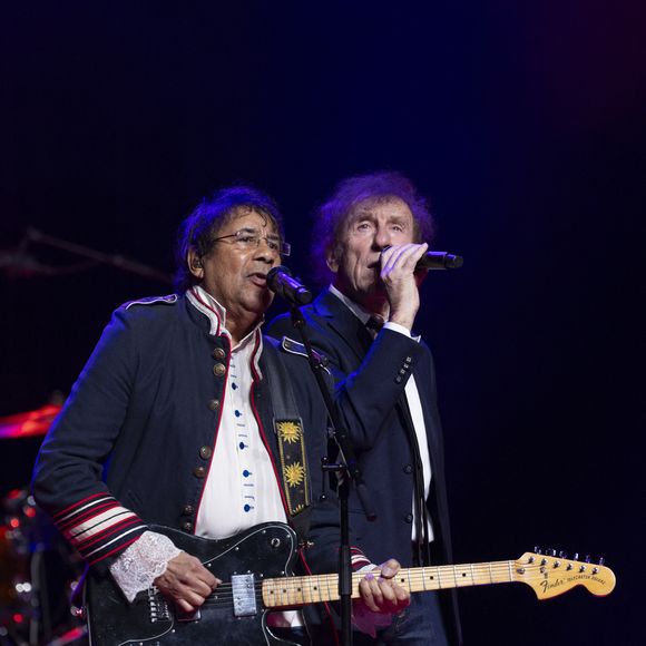 Laurent Voulzy, Alain Souchon au concert du gala des 20 ans de la fondation Recherche Alzheimer "2 générations chantent pour la 3ème" à l'Olympia à Paris le 18 mars 2024.

© Cyril Moreau / Bestimage
