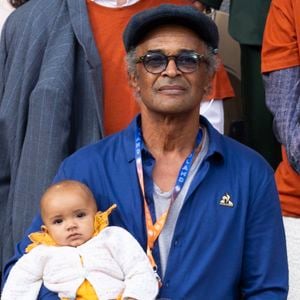 Yannick Noah et sa fille Keelaani lors de l'hommage à R.Nadal lors des internationaux de France de tennis à Roland Garros le 25 mai 2025. © Jacovides / Moreau / Bestimage