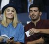 Mais les deux anciens tourtereaux ont gardé des liens importants. 
Joy Esther et son petit ami Andrea Condorelli - People au match de football PSG-GFC Ajaccio lors de la 2ème journée de la Ligue 1 au Parc des Princes à Paris, le 16 août 2015. 
©Marc Ausset Lacroix / Bestimage
