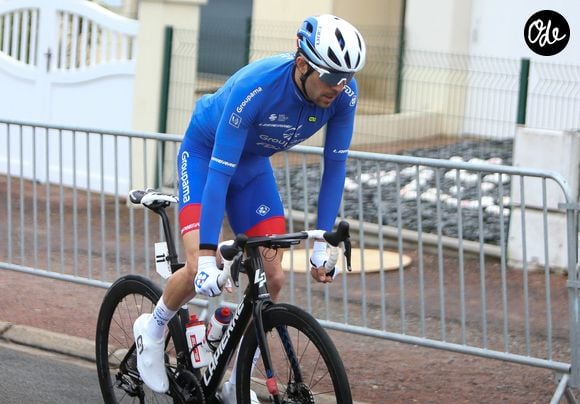 Thibaut Pinot de l'équipe  Groupama - FDJ - M.Pedersen remporte la troisième étape du 68 circuit cycliste Sarthe-Pays de la Loire, le 7 avril 2022. © Laurent Lairys / Panoramic / Bestimage